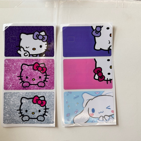 Hello Kitty credit/debit card skin stickers with Pink and Purple Accents - Picture 1 of 7